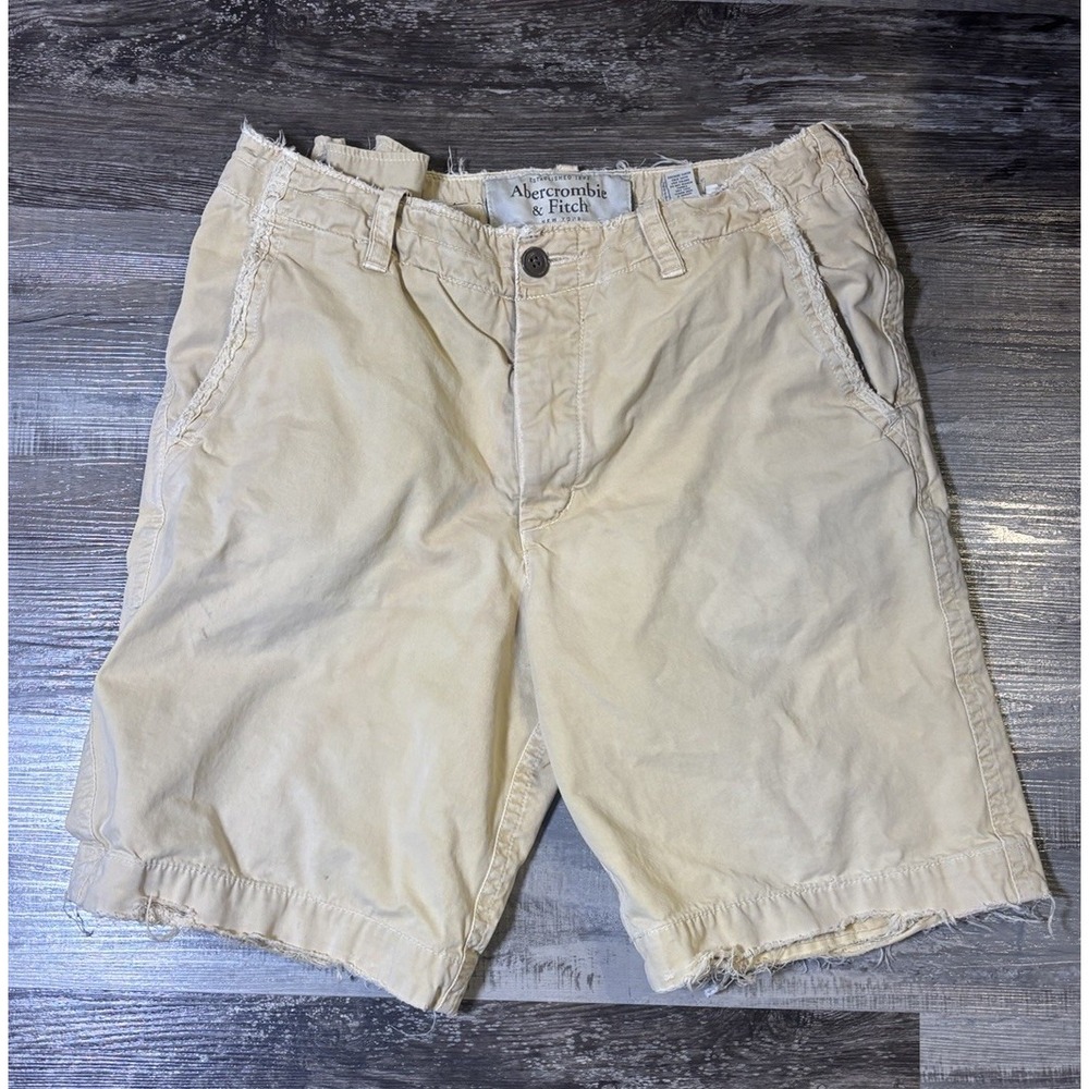 Vintage Y2K Abercrombie & Fitch Heavy Khaki Chino Shorts 34 Button Fly Chino 7"